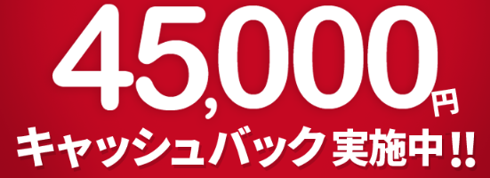 45,000円キャッシュバック